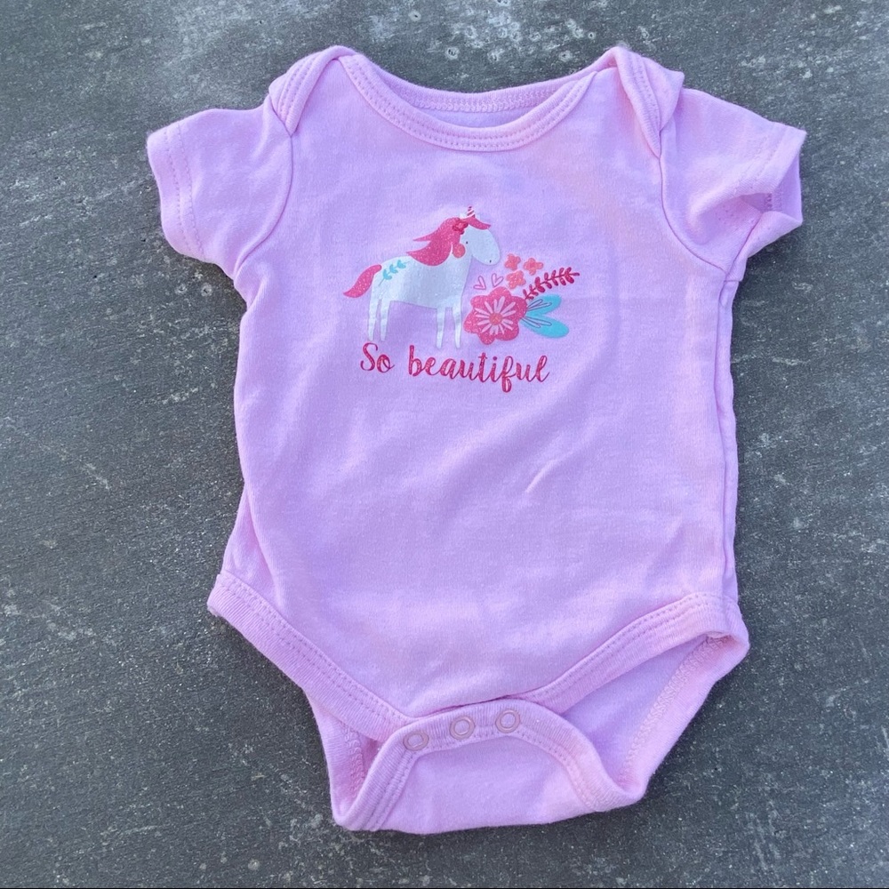 Baby Gear So Beautiful Unicorn Pink Onesie